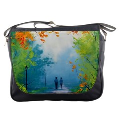 Park Nature Painting Messenger Bags