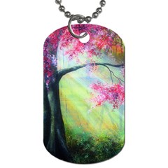 Forests Stunning Glimmer Paintings Sunlight Blooms Plants Love Seasons Traditional Art Flowers Sunsh Dog Tag (two Sides) by Amaryn4rt