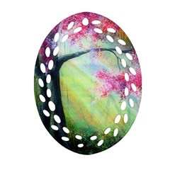 Forests Stunning Glimmer Paintings Sunlight Blooms Plants Love Seasons Traditional Art Flowers Sunsh Ornament (oval Filigree) by Amaryn4rt