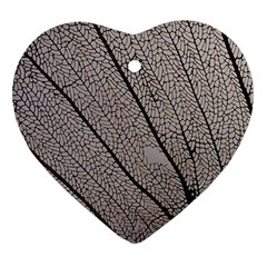 Sea Fan Coral Intricate Patterns Heart Ornament (two Sides)