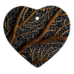 Trees Forests Pattern Heart Ornament (two Sides) by Amaryn4rt