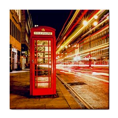 Telephone Box London Night Tile Coasters