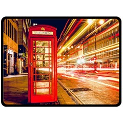 Telephone Box London Night Fleece Blanket (Large) 