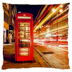 Telephone Box London Night Large Cushion Case (Two Sides)