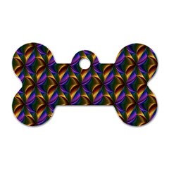 Seamless Prismatic Line Art Pattern Dog Tag Bone (one Side)