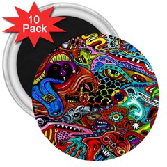 Vector Art Pattern 3  Magnets (10 Pack)  by Amaryn4rt