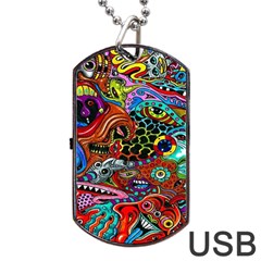 Vector Art Pattern Dog Tag Usb Flash (one Side)