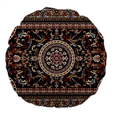 Vectorized Traditional Rug Style Of Traditional Patterns Large 18  Premium Round Cushions by Amaryn4rt