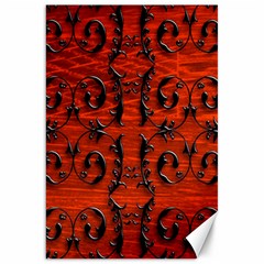 3d Metal Pattern On Wood Canvas 20  X 30   by Amaryn4rt