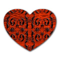 3d Metal Pattern On Wood Heart Mousepads by Amaryn4rt