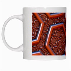 3d Abstract Patterns Hexagons Honeycomb White Mugs by Amaryn4rt