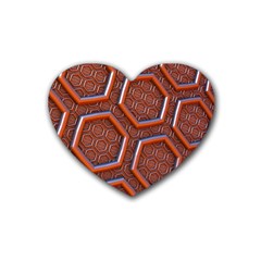 3d Abstract Patterns Hexagons Honeycomb Rubber Coaster (heart)  by Amaryn4rt