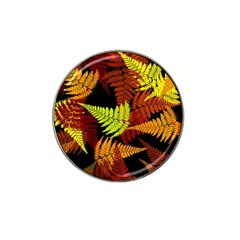 3d Red Abstract Fern Leaf Pattern Hat Clip Ball Marker by Amaryn4rt