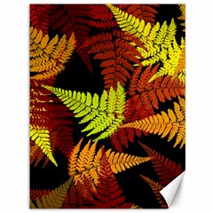 3d Red Abstract Fern Leaf Pattern Canvas 36  X 48  