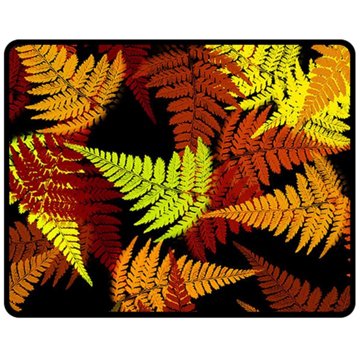 3d Red Abstract Fern Leaf Pattern Fleece Blanket (Medium) 