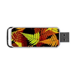 3d Red Abstract Fern Leaf Pattern Portable Usb Flash (two Sides) by Amaryn4rt