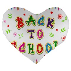 Back To School Large 19  Premium Heart Shape Cushions by Amaryn4rt