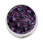 Bird Color Purple Passion Peacock Beautiful 4-Port USB Hub (Two Sides)  Front