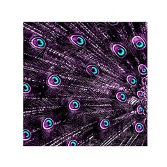 Bird Color Purple Passion Peacock Beautiful Small Satin Scarf (square) by Amaryn4rt