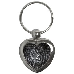 Black Alligator Leather Key Chains (heart)  by Amaryn4rt