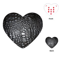 Black Alligator Leather Playing Cards (heart)  by Amaryn4rt