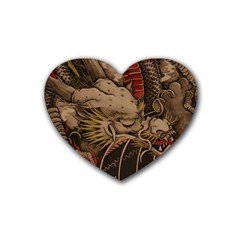 Chinese Dragon Rubber Coaster (heart) 