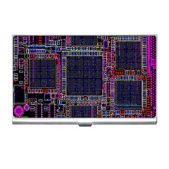 Technology Circuit Board Layout Pattern Business Card Holders by Amaryn4rt
