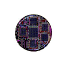 Technology Circuit Board Layout Pattern Hat Clip Ball Marker by Amaryn4rt