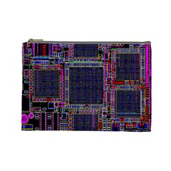 Technology Circuit Board Layout Pattern Cosmetic Bag (large) 