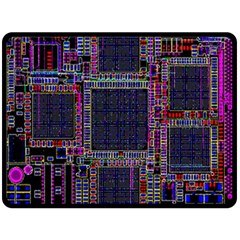 Technology Circuit Board Layout Pattern Fleece Blanket (large)  by Amaryn4rt