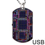 Technology Circuit Board Layout Pattern Dog Tag USB Flash (One Side) Front