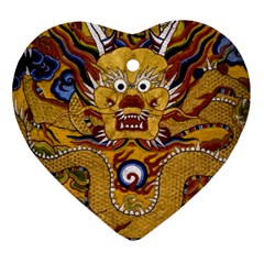 Chinese Dragon Pattern Heart Ornament (two Sides) by Amaryn4rt