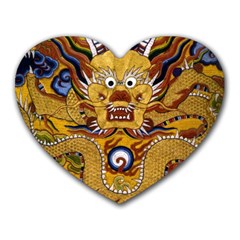 Chinese Dragon Pattern Heart Mousepads by Amaryn4rt