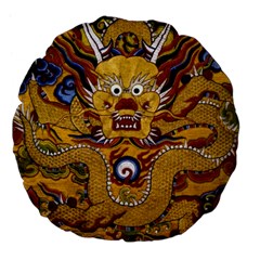 Chinese Dragon Pattern Large 18  Premium Flano Round Cushions