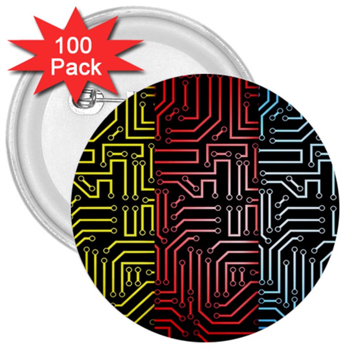 Circuit Board Seamless Patterns Set 3  Buttons (100 pack) 