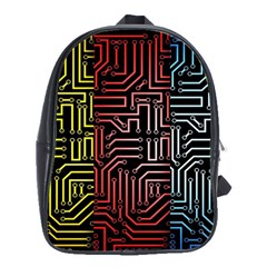 Circuit Board Seamless Patterns Set School Bags(large)  by Amaryn4rt