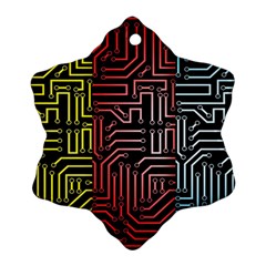 Circuit Board Seamless Patterns Set Ornament (snowflake)