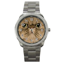 Cute Persian Cat Face In Closeup Sport Metal Watch by Amaryn4rt