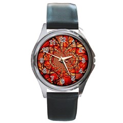 Dreamcatcher Stained Glass Round Metal Watch