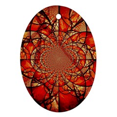 Dreamcatcher Stained Glass Oval Ornament (two Sides) by Amaryn4rt