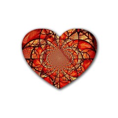 Dreamcatcher Stained Glass Rubber Coaster (heart)  by Amaryn4rt