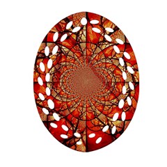 Dreamcatcher Stained Glass Oval Filigree Ornament (two Sides) by Amaryn4rt