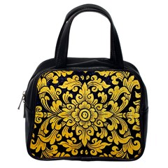 Flower Pattern In Traditional Thai Style Art Painting On Window Of The Temple Classic Handbags (one Side) by Amaryn4rt