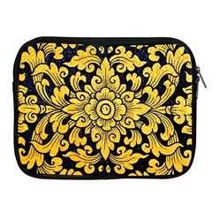 Flower Pattern In Traditional Thai Style Art Painting On Window Of The Temple Apple Ipad 2/3/4 Zipper Cases by Amaryn4rt