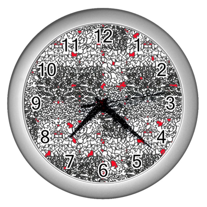 Sribble Plaid Wall Clocks (Silver) 