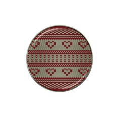 Stitched Seamless Pattern With Silhouette Of Heart Hat Clip Ball Marker