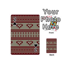 Stitched Seamless Pattern With Silhouette Of Heart Playing Cards 54 (mini)  by Amaryn4rt