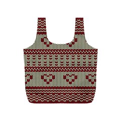 Stitched Seamless Pattern With Silhouette Of Heart Full Print Recycle Bags (s)  by Amaryn4rt