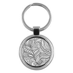 Zentangle Art Patterns Key Chains (Round) 