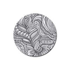 Zentangle Art Patterns Rubber Round Coaster (4 pack) 